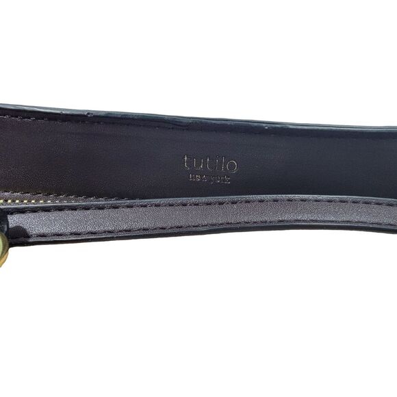 Tutilo Tan Black 15" Laptop Tablet Leather Pebbled Tote Bag - Picture 13 of 13